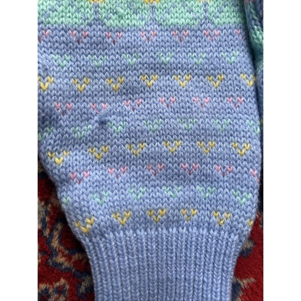 Vintage Two of Hearts Kids Sweater Large Crew Neck 90s Knit Cardigan L 6x
